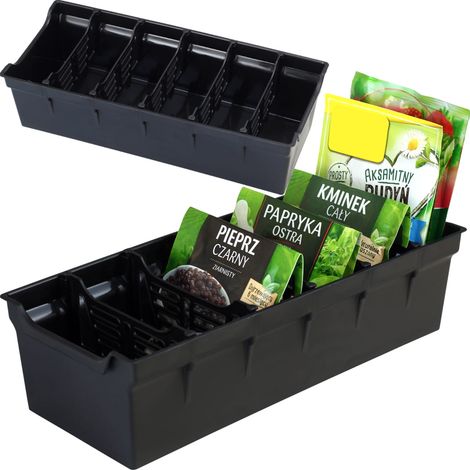 Primpol - Organizzatore per spezie, contenitore, cassetto, nero
