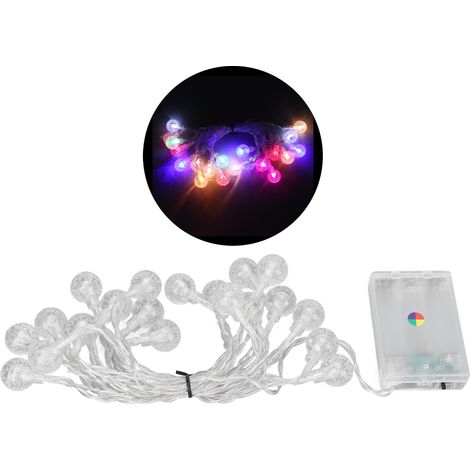 Guirlande lumineuse LED 20 puces lumineuses, éclairage 360° ultra long, décorative multicolore pour mariage Noël (1/5)