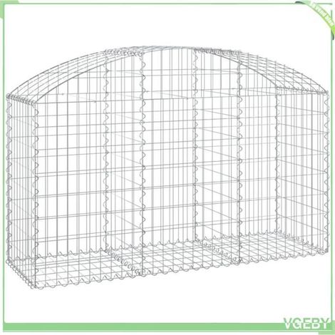 Panier de gabions arqué - FAFEICY - 153454 - Fer galvanisé - 150x50x80/100 cm - Ø fil 3,5 mm (1/4)