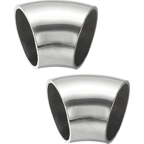 2pcs Coude À 45 Degrés Mandrin, 76mm OD Acier D'échappement Raccord De Tuyauterie 304 Inoxydable pour Exhaust Pipe Stair Handrail HVAC - 25 mm (1/5)