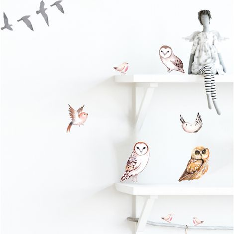 Décor papier peint préencollé Atelier Déco, en forêt, accessoires, nature, animaux, oiseaux, 15 cm X 15 cm (1/5)