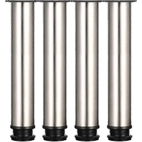 Quatre pieds de meubles réglables en acier inoxydable, 250 mm de hauteur, plage de réglage de la hauteur de 0 à 15 mm, adaptés aux foyers britanniques. (1/5)