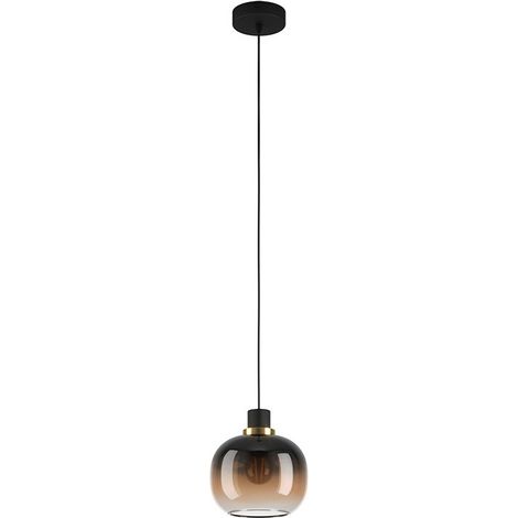 Appeso leggero Oilella Brass Black-Brown-Transparent H: 110 Ø: 19 cm dimmerabile (1/2)