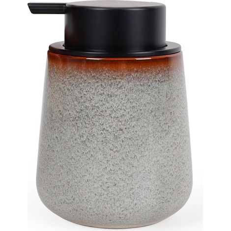 Ceramic Soap Dispenser, 12 oz Refillable Hand Lotion Dispenser for Bathroom, Modern Liquid Dispenser with Pump, Soap Dispenser (1/5)