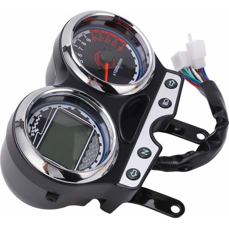 Compteur LCD Moto 12V Tachymètre Compteur de Vitesse Affichage Kilométrage Rapport de Vitesse pour Suzuki EN125-3F EN150 12-16 (1/5)