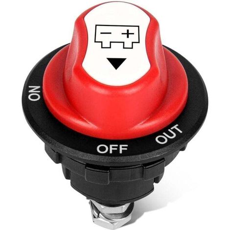 Interrupteur Isolateur de Batterie 12V 100A Max 24V ON-OFF-OUT 3 Position Coupe Circuit Batterie 12V Commutateur Batterie Voiture Cut Off Switch Pour Marine Boat Camping-car (1/4)