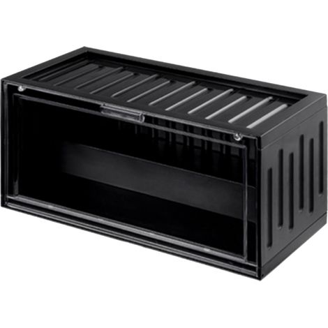 Coffret de rangement pour figurines d'action, vitrine anti-poussière transparente noire (1/5)