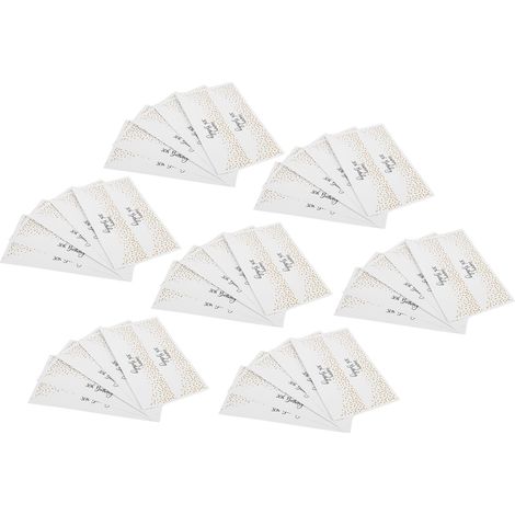 Lot de 70 étiquettes autocollantes pour bouteille, fond blanc, points dorés, 30 ans, personnalisées pour fête d'anniversaire, déco bouteilles. (1/5)