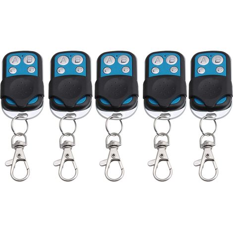 Lot de 5 4 canaux 433 MHz Noir télécommande sans Fil RF Apprentissage Code 1527 récepteur 1527 Porte-clés (1/5)