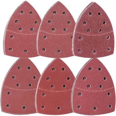 60 papiers verre pour ponceuse mouse - 105x152mm 11 trous - Grain 40-240 - Bois et surfaces diverses (1/5)