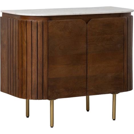 Buffet en marbre et bois de manguier Sienne (1/5)