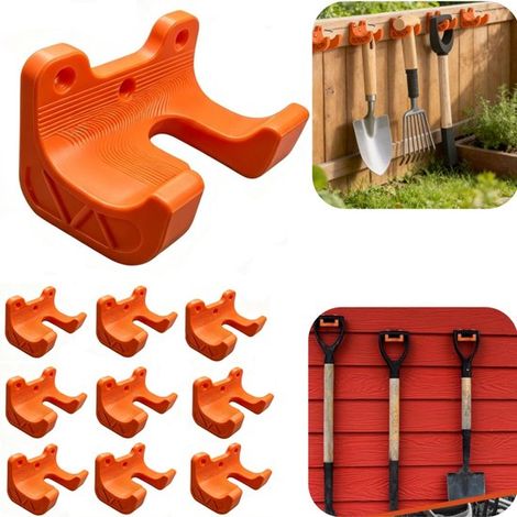 Crochets de rangement pour outils lot de 10 de 5,5 x 4 cm - supports à visser pour pelles et marteaux (1/5)