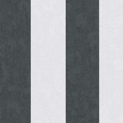AS Creation Vertical Stripes Black Grey Wallpaper Paste The Wall Vinyl (1/4)