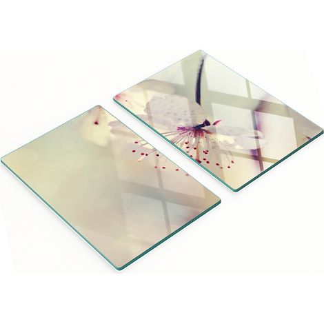 Tablas de cocina de cristal con diseño de flor de cerezo, duraderas y elegantes, 2 x 40 x 52 cm. (1/5)