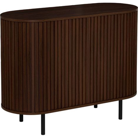 Buffet 2 Portes Effet Noyer "Alcôve" 100cm Marron (1/5)