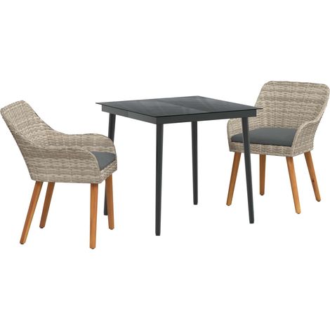 Maison Exclusive - Ensemble de salle à manger pour jardin 3 pcs Gris clair (1/5)