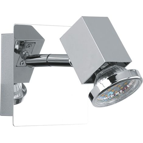 Lampada da parete cromo LED lampada da parete camera da letto faretto orientabile, 5W 400lm 3000K, LxL 30x30 cm, Eglo 93321 (1/2)