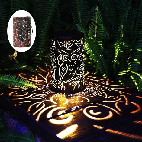 Lanterne Solaire - Métal Bronze - Étanche IPX4 - Pour Jardin Terrasse Cour Allée - 1 Pièce (1/5)