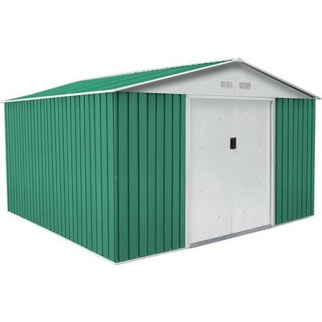Caseta Metálica Gardiun Coventry 9,66 m² Exterior 321x301x205 cm Acero Galvanizado Verde (1/5)