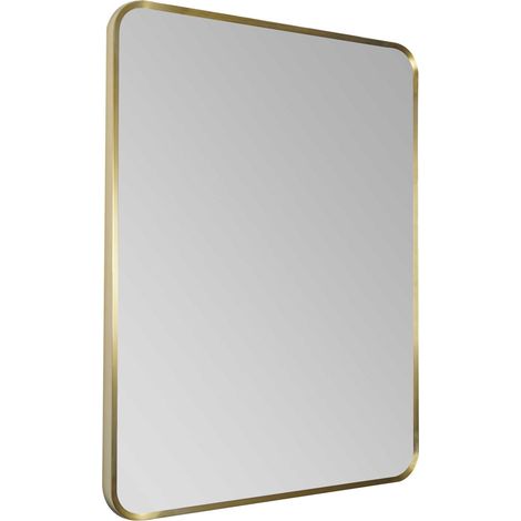 JTP Hix Bathroom Mirror Without Light 800mm H x 600mm W - Brushed Brass (1/3)