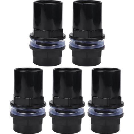 5-teiliges Set PVC-Aquarium-Wasserrohr-Verbindungsstück, gerader Rohrverbinder, Zubehör für Aquarien (32 mm)