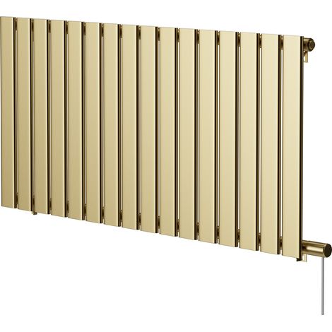 Hudson Colore Brushed Brass 600mm x 1212mm Horizontal Electric Single Panel Radiator (1/5)