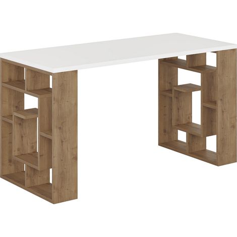 Scrivania in legno "Maze" 140 x 60 x 75 cm - Bianco