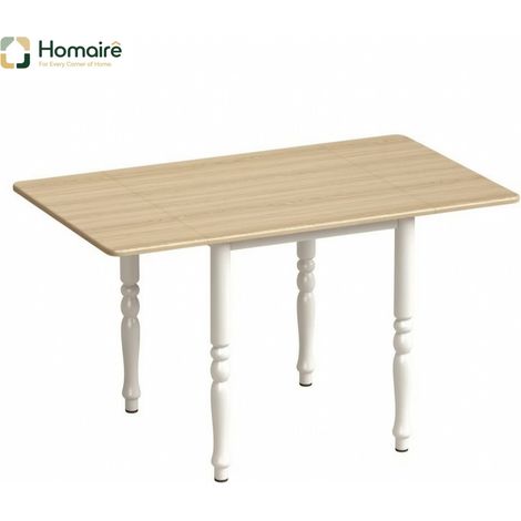 Table à manger rectangulaire en beige acier et bois beige 134 x 80 x 75 cm HOMAIRE (1/5)