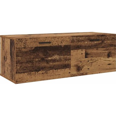 Mobile contenitore moderno a parete 100 x 36,5 x 35 cm legno composito finitura legno anticato 020052503