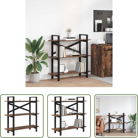 vidaXL Geräucherte Eiche - Bücherregal Geräucherte Eiche 100 x 33,5 x 102 cm Holzwerkstoff (1/5)