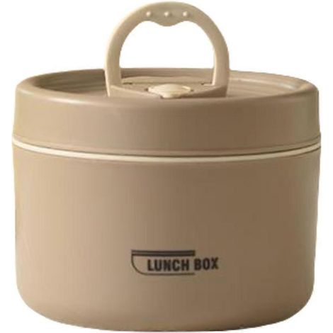 Boîte à lunch isotherme 440/600 ml pour soupe, idéale pour les étudiants et les adultes (modèles marron 600 ml avec isolation en mousse). (1/5)