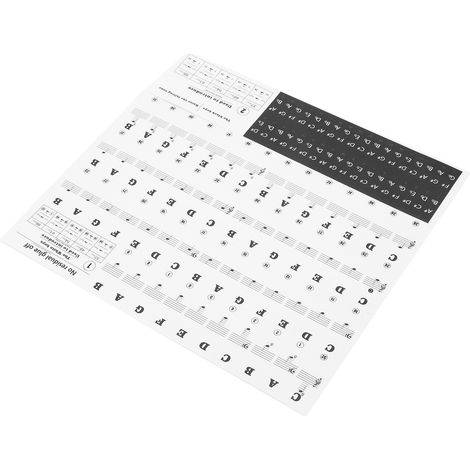 Autocollants pour touches de piano, étiquettes adhésives amovibles avec notes et lettres pour débutants. (1/5)