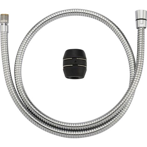 Noyon & Thiebault – Flexible laiton pour douchette – Raccords standards M15x100 et Femelle 15x21 – Longueur 1,25 m – Finition chromée brillante