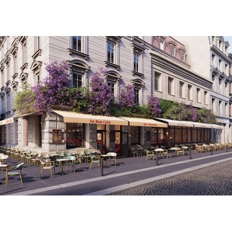 Chaise de terrasse d'extérieur empilable en textilène Cherbourg (1/5)