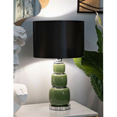 Dmora - Tischlampe Castino, Schreibtischleuchte, Büroleuchte, Arbeitslampe, 33x33 h57 cm, Weiß und Grau (1/5)