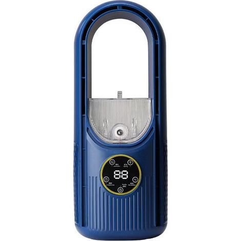 Ventilador de escritorio portátil sin aspas, 6 velocidades, función de nebulización, conexión USB directa, función de temporizador (azul). (1/5)