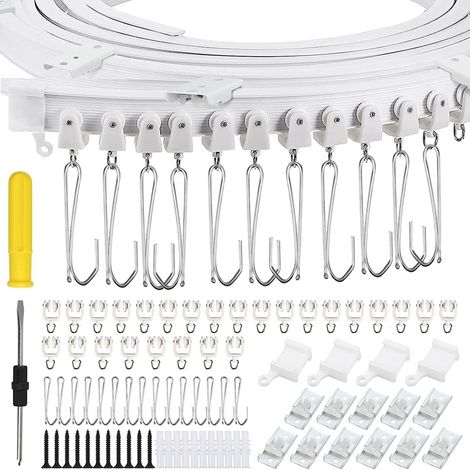 3.5-meter curved track, curtain track set including accessories, U-shaped and L-shaped flexible curtain track. (1/5)