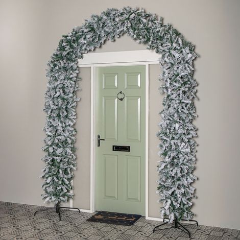 8ft (2.60m) Samuel Alexander Double Door Snow Flocked Christmas Tree Arch with 2000 Tips (1/5)