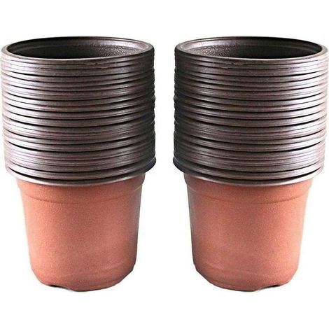 Lot de 100 pots en plastique pour semis et plantes, 10 cm, souples et flexibles, résistants à la casse. (1/5)