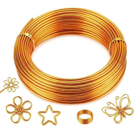 10m Fil de fer Souple Loisir Creatif Or Rose Fil Aluminium 3mm pour Les Travaux Manuels Les Sculptures l'artisanat d'art la Décoration les Bijoux les Couronnes les Plantes en Pot etc (1/5)