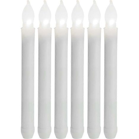 6er-Set LED-Stabkerzen für Zuhause, batteriebetrieben, für Valentinstag und Halloween-21.5X2X2CM-White (1/2)