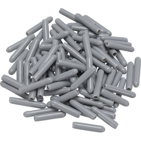 100pcs Caoutchouc Fin Bouchons 2mm ID Vinyle PVC Rond Tube Boulon Capuchon Couvercle Vis Filetage Protecteurs Gris (1/5)