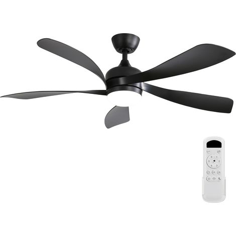 Ventilatore da soffitto LED 132 cm ABS nero 6 velocità con telecomando e timer - CHICFURN (1/5)