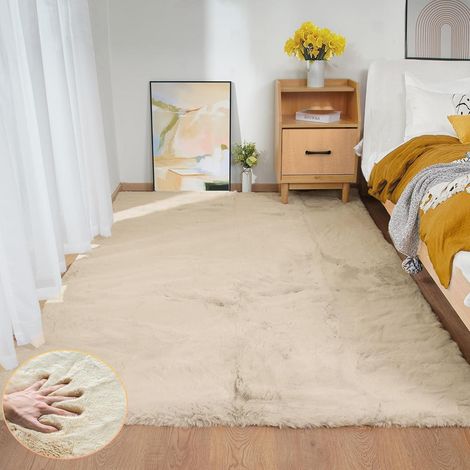 Teppich Kunstfell Waschbar 150x215cm 150 x 215 cm (Rechteckig) Beige (1/5)