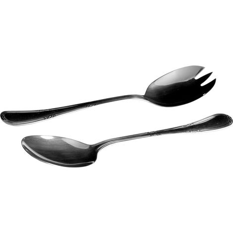 Cubiertos para mezclar ensalada Natalia, 2 piezas, juego, acero inoxidable, diseño brillante (1/4)