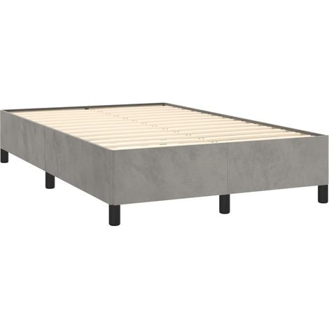 Cadre de lit sans matelas gris clair 120x190 cm velours vidaXL