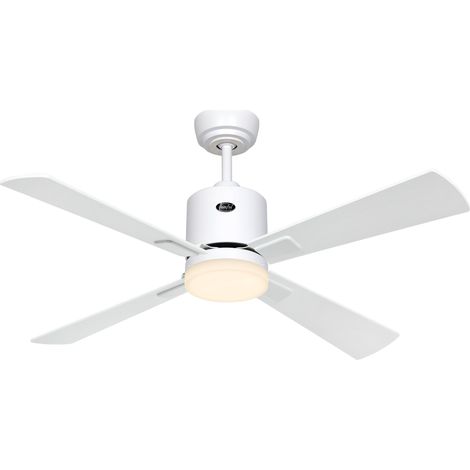 Ventilateur de plafond ECO NEO III 103, blanc - wengé/argent, Wi-Fi avec éclairage (1/2)
