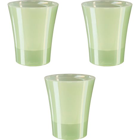 Lot de 3 pots pour orchidées avec réserve d'eau - Arte-dea vert clair transparent 2 litres