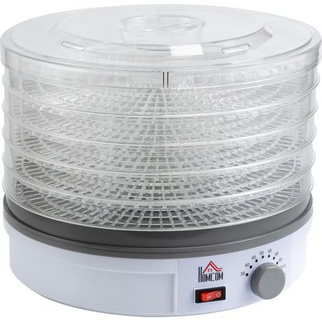 5 Tier Food Dehydrator, 245W Food Dryer Machine with Adjustable Temperature Control for Drying Fruit, Meat, Vegetable, Jerky Pet Treat, White (1/5)