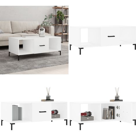 Couchtisch Weiß 102x50x40 cm Holzwerkstoff - Couchtisch - Wohnzimmerstil - Weißer Couchtisch - Sideboard - TV-Stand - Home & Living (1/5)